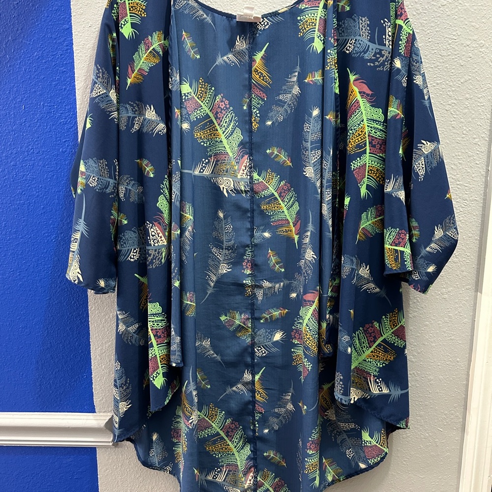 LuLaRoe Blue Casual Open Front Cover Up
